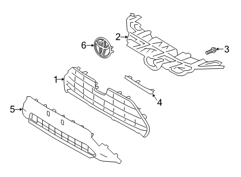 2020 Toyota RAV4 Grille & Components Diagram