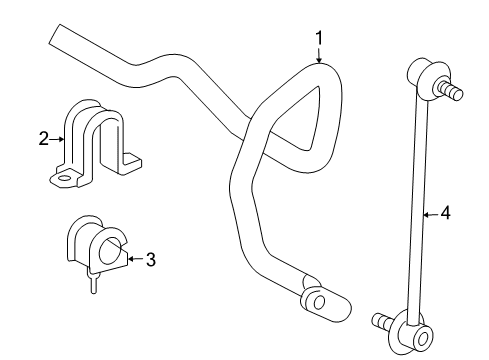 2004 Toyota Sienna Stabilizer Bar & Components - Front Diagram