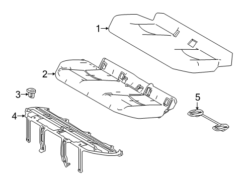 2021 Toyota Prius AWD-e Rear Seat Components Diagram
