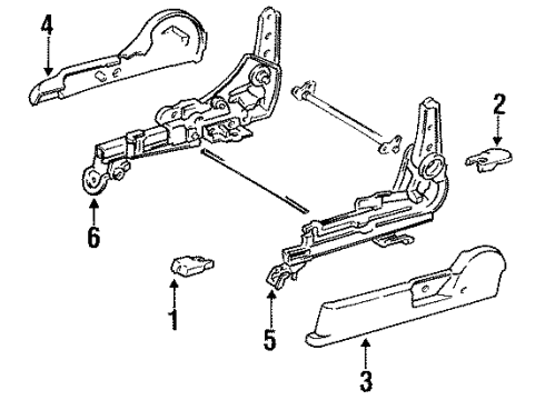 1993 Toyota Tercel Seats & Track Components Diagram