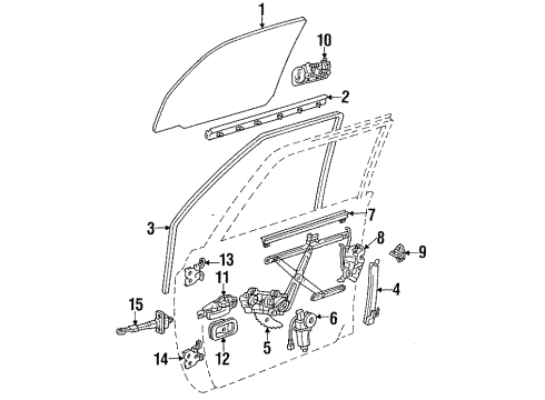 1992 Toyota Land Cruiser Door & Components Diagram