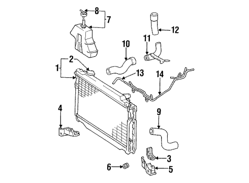 1993 Toyota Land Cruiser Radiator & Components Diagram