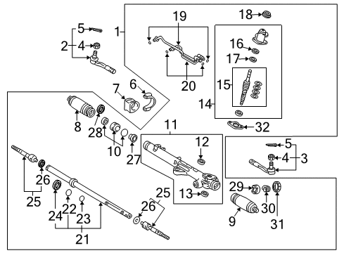 2004 Toyota Tundra Rack, Front Diagram for 44204-0C011