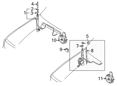 1996 Toyota 4Runner Antenna & Radio, Horn Diagram