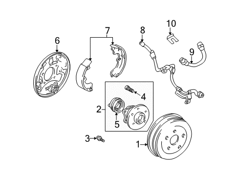 2002 Toyota Celica Brake Components, Brakes Diagram 3 - Thumbnail