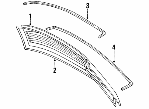 1988 Toyota Celica Back Glass, Reveal Moldings Diagram