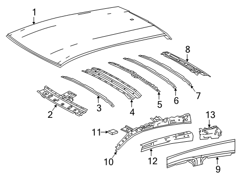 2020 Toyota C-HR Roof & Components Diagram 2 - Thumbnail