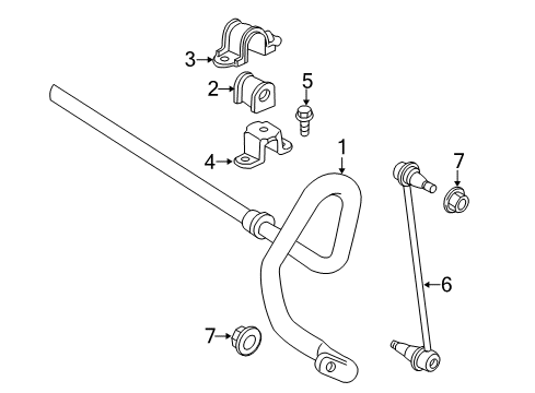 2017 Toyota Highlander Stabilizer Bar & Components - Front Diagram