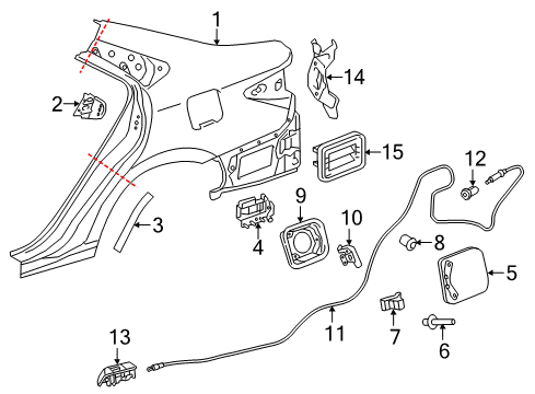 2017 Toyota Camry Quarter Panel & Components Diagram 2 - Thumbnail