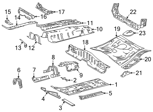 2022 Toyota Corolla Floor & Rails Diagram