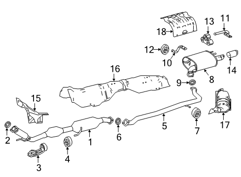 2018 Toyota Camry Exhaust Components Diagram