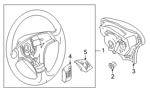 2005 Toyota MR2 Spyder Steering Wheel, Black Diagram for 45100-2B741-C3