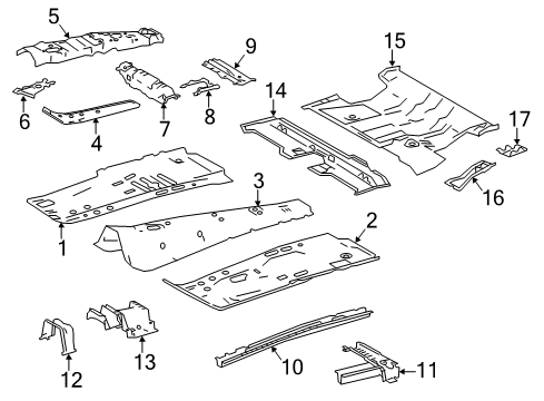 2015 Toyota RAV4 Pillars, Rocker & Floor - Floor & Rails Diagram