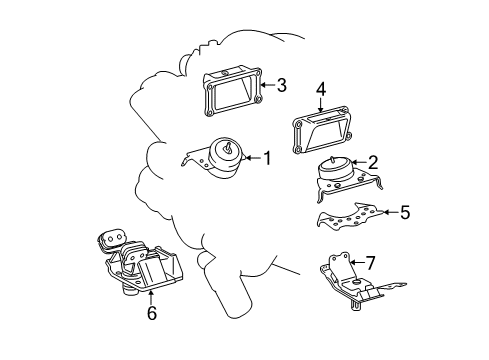 2014 Toyota Tundra Engine & Trans Mounting Diagram 2 - Thumbnail