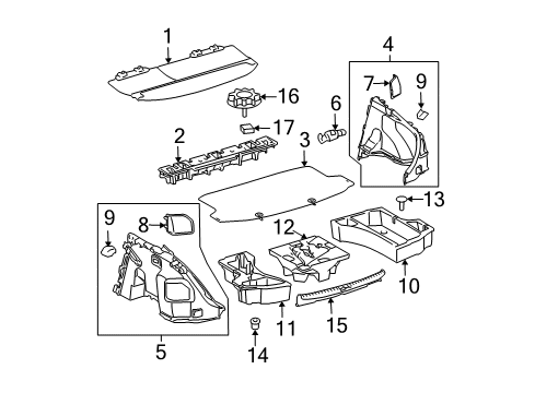 2009 Scion tC Interior Trim - Rear Body Diagram