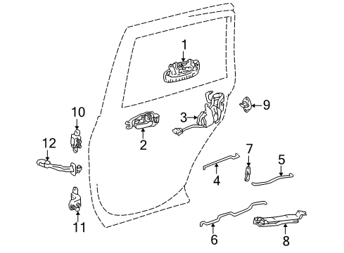 2000 Toyota RAV4 Door & Components Diagram