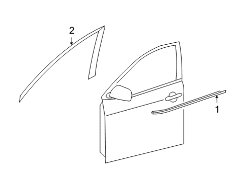 2012 Toyota Matrix Exterior Trim - Front Door Diagram