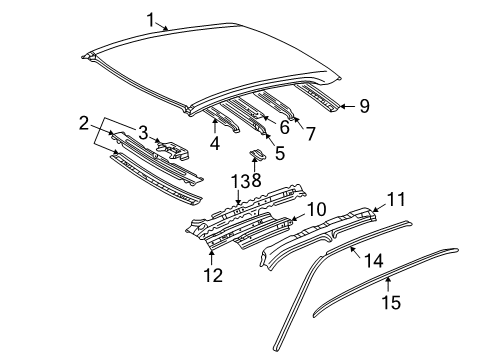 1997 Toyota Camry Roof & Components Diagram