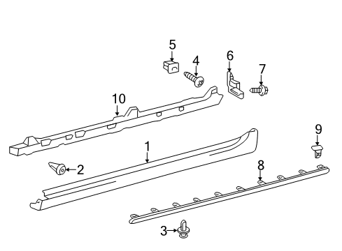 2013 Toyota Camry Exterior Trim - Pillars, Rocker & Floor Diagram