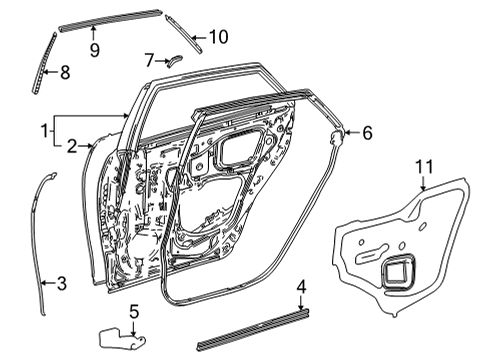 2018 Toyota Mirai Door & Components Diagram