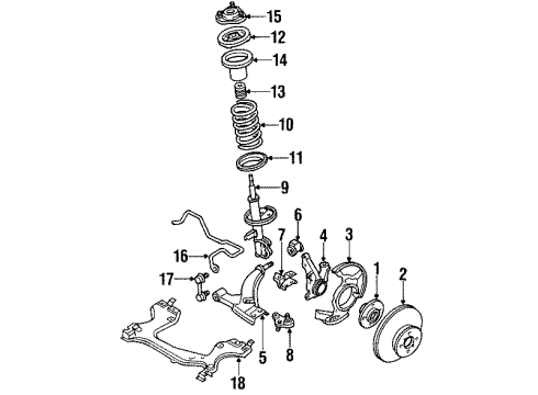 1988 Toyota Corolla Wheel Bearing, Front Diagram for 90363-38006-77