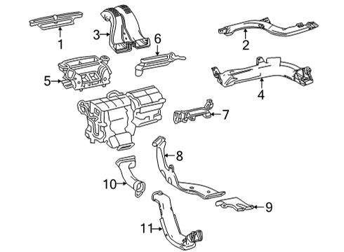 Duct, Air, Rear, Driver Side Diagram for 87216-42030