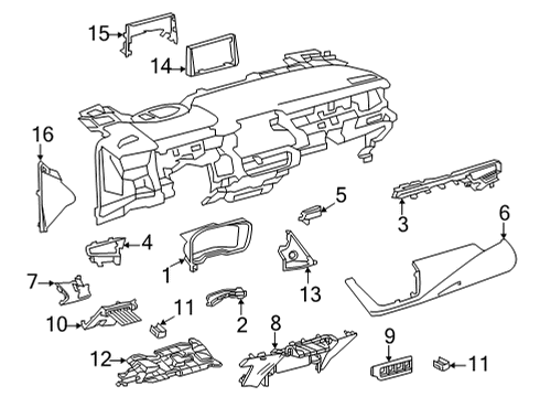 2023 Toyota Corolla Cross Cluster & Switches, Instrument Panel Diagram 3 - Thumbnail