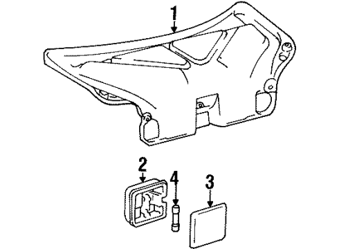 1993 Toyota Camry Interior Trim - Trunk Lid Diagram