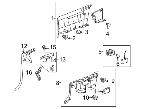2004 Toyota Solara Interior Trim - Quarter Panels Diagram