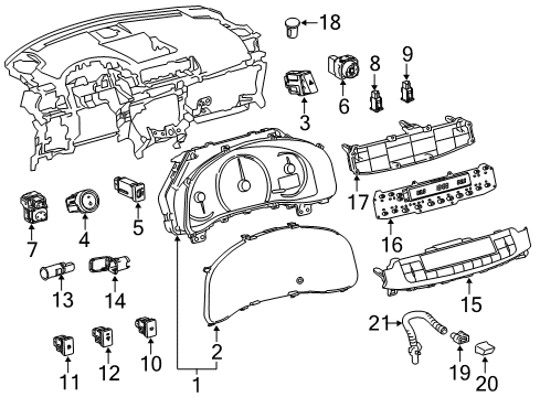 Switch Assembly, Outer Mirror Heater Diagram for 84871-76010