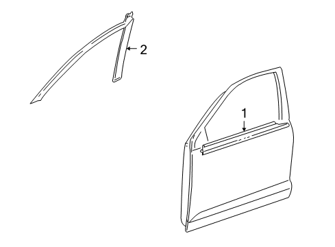 2004 Toyota Matrix Exterior Trim - Front Door Diagram