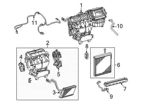 2020 Toyota Sienna A/C Evaporator Components Diagram
