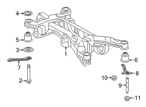 Cushion, Rear Suspension Member Mount, Front Passenger Side Diagram for 52271-42010