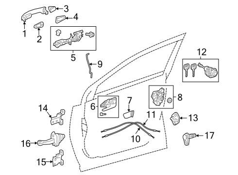 2023 Toyota RAV4 Prime Lock & Hardware Diagram