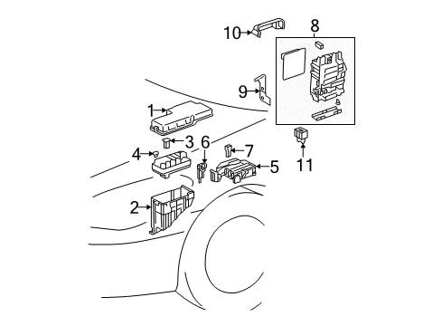2004 Toyota Solara Electrical Components Diagram