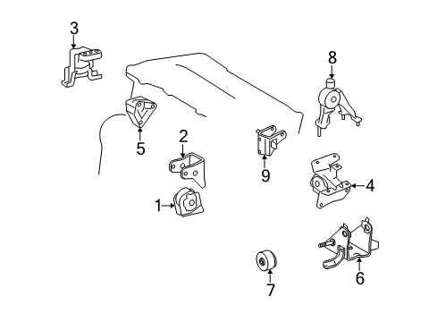 2011 Toyota Matrix Engine & Trans Mounting Diagram 1 - Thumbnail
