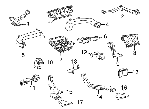 Duct, Air, Rear, Driver Side Diagram for 87213-48020