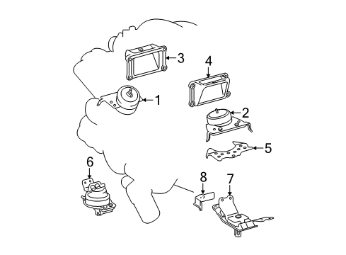 2008 Toyota Tundra Engine & Trans Mounting Diagram 3 - Thumbnail