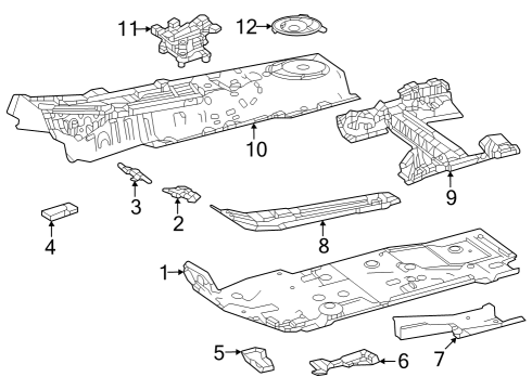 2023 Toyota Crown Floor & Rails Diagram