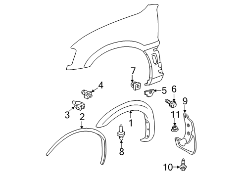 2004 Toyota RAV4 Exterior Trim - Fender Diagram