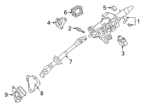 2021 Toyota Avalon Computer, Multiplex Tilt & Telescopic Diagram for 89227-0C040