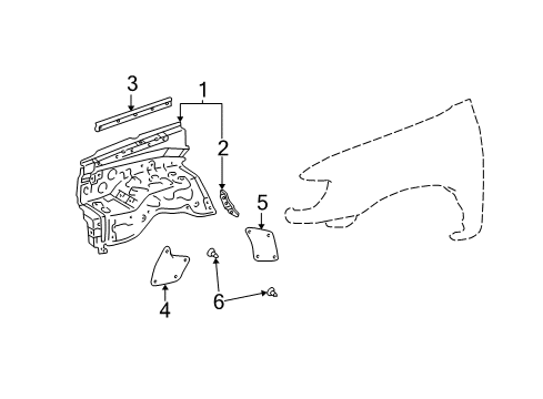 2005 Toyota Tundra Inner Components - Fender Diagram