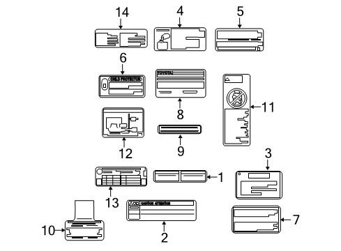2012 Toyota Yaris Information Labels Diagram