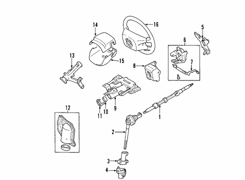 2007 Toyota Sequoia Steering Column & Wheel, Steering Gear & Linkage Diagram 1 - Thumbnail