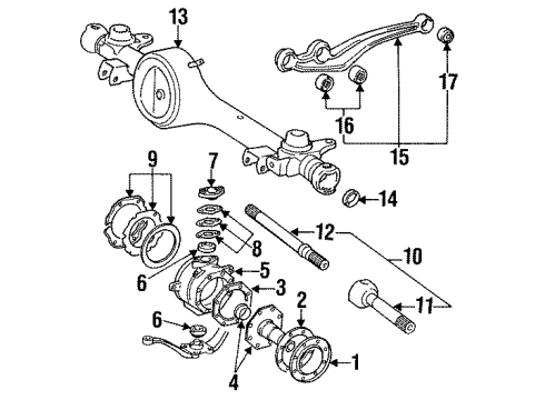 1992 Toyota Land Cruiser Front Axle & Carrier Diagram