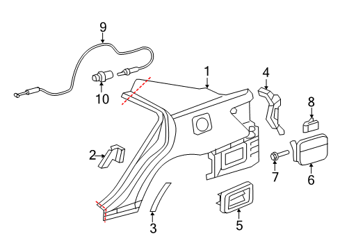 2011 Toyota Camry Quarter Panel & Components Diagram 3 - Thumbnail