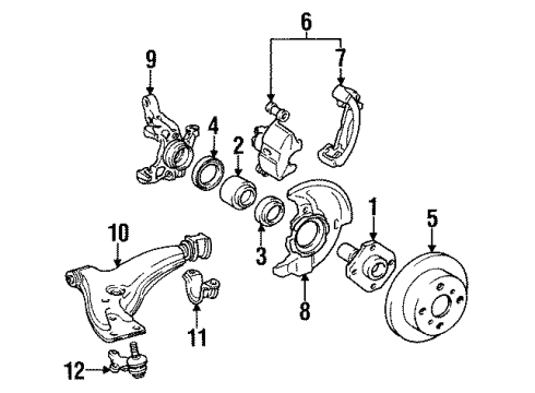 1995 Toyota Paseo Front Brakes Diagram