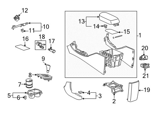 2010 Toyota RAV4 Console Diagram