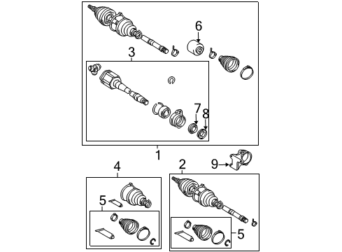 2009 Scion tC Drive Axles - Front Diagram