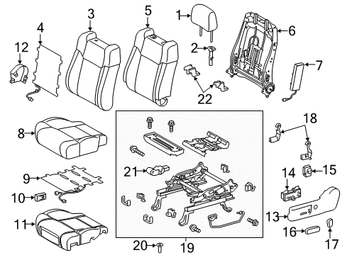 2020 Toyota Tundra Driver Seat Components Diagram 3 - Thumbnail